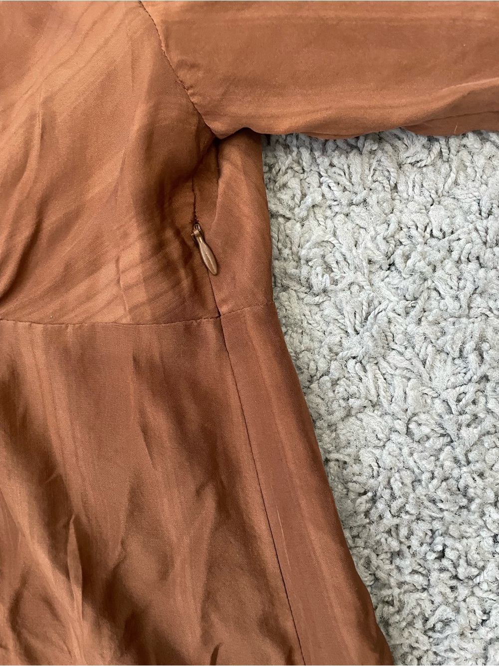 Banana Republic Rust-Brown Silk Button-Front Tunic- Petite Medium - Picture 8 of 12